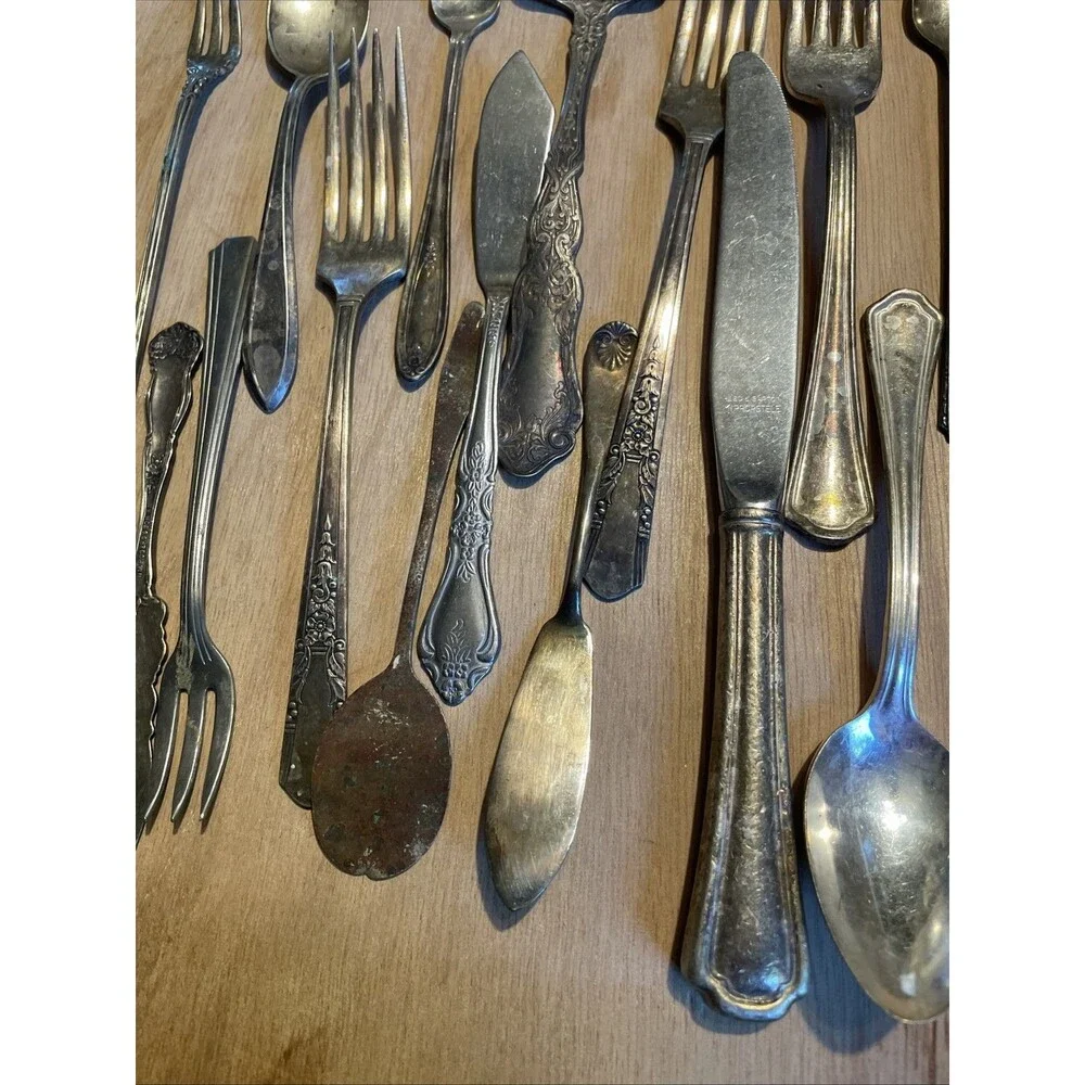 Vintage Flatware For Crafts Spoons Forks Silver Plate Stainless